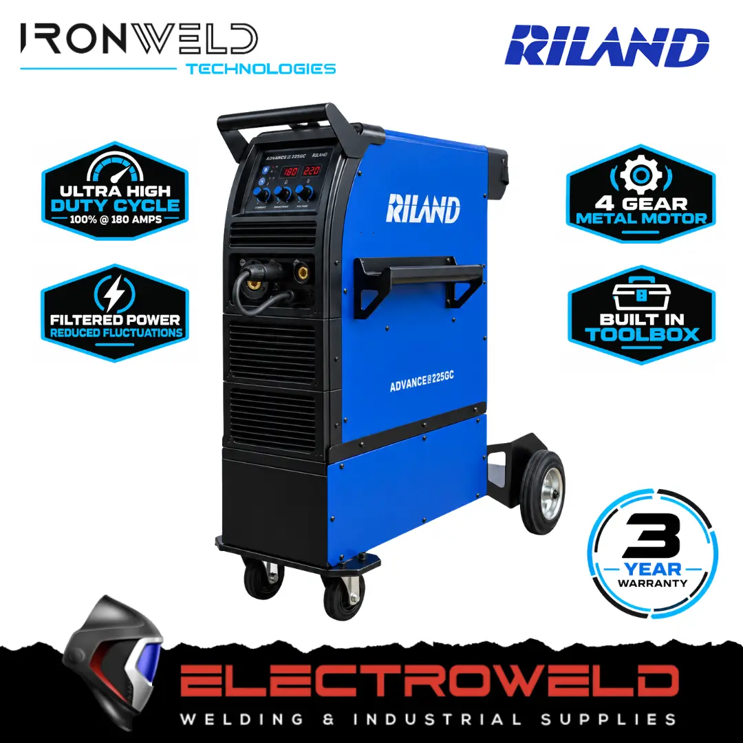 IRONWELD RILAND Advanced II 250A MIG Stick Welder | 15A Single Phase 250 Amp | 4-Roll Feed - MIG250ADVII